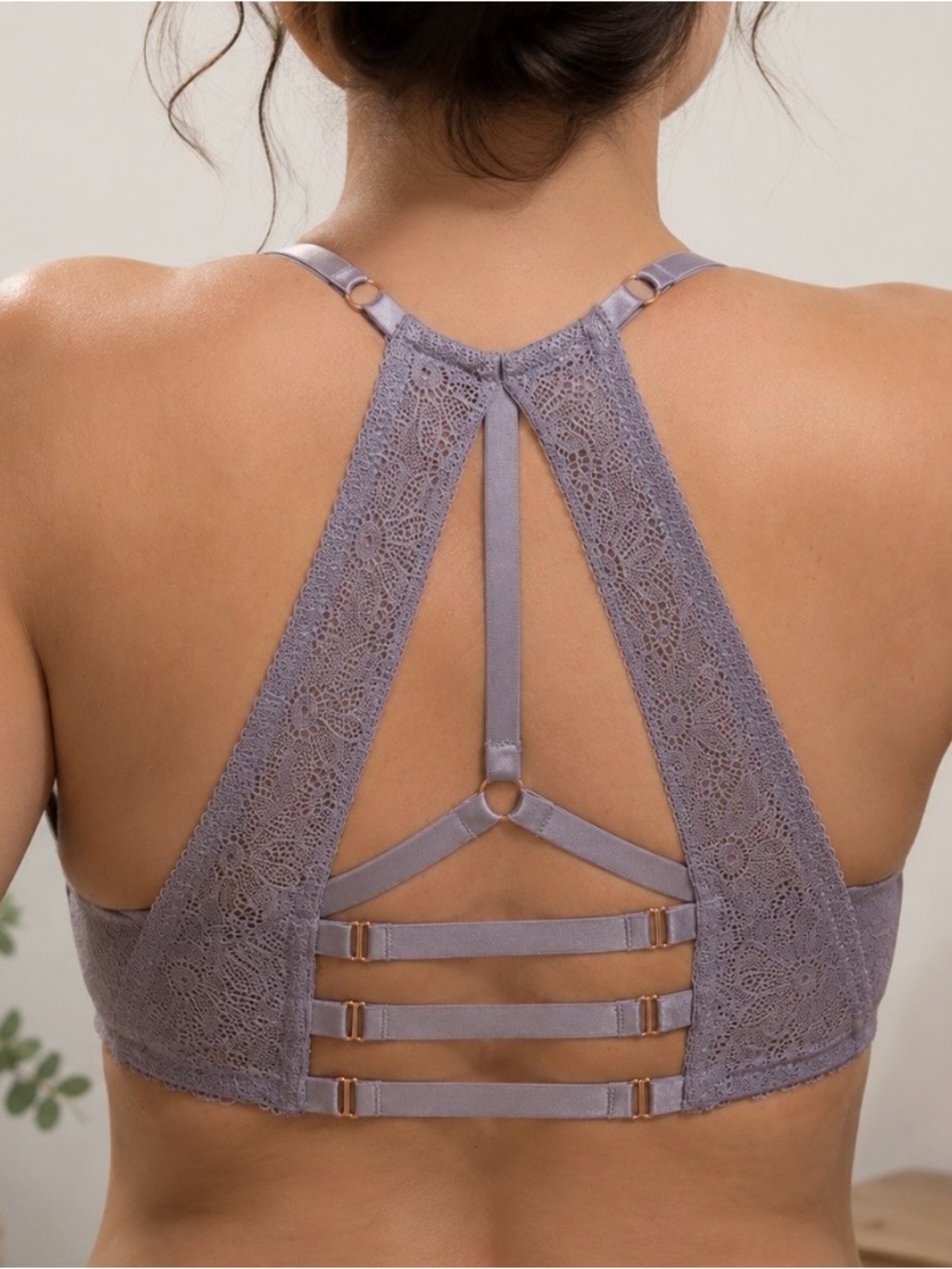 Victoria’s Secret Lace Strappy Back Bralette - Lavender 36D - NEW!